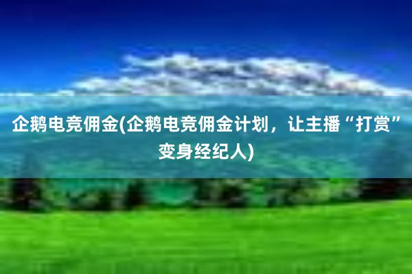 企鹅电竞佣金(企鹅电竞佣金计划，让主播“打赏”变身经纪人)