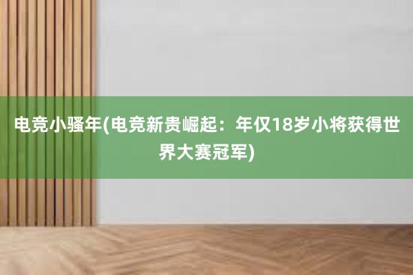 电竞小骚年(电竞新贵崛起：年仅18岁小将获得世界大赛冠军)