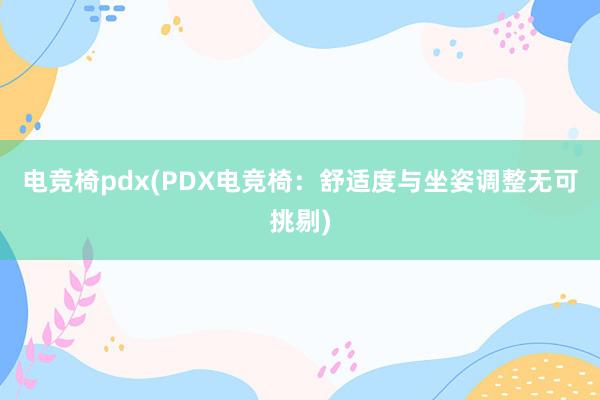 电竞椅pdx(PDX电竞椅：舒适度与坐姿调整无可挑剔)