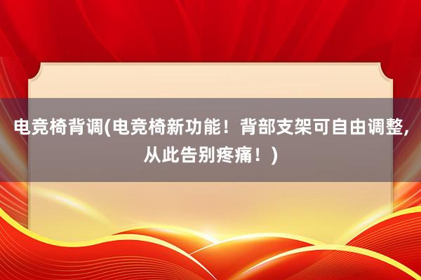 电竞椅背调(电竞椅新功能！背部支架可自由调整，从此告别疼痛！)