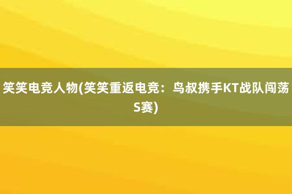 笑笑电竞人物(笑笑重返电竞：鸟叔携手KT战队闯荡S赛)