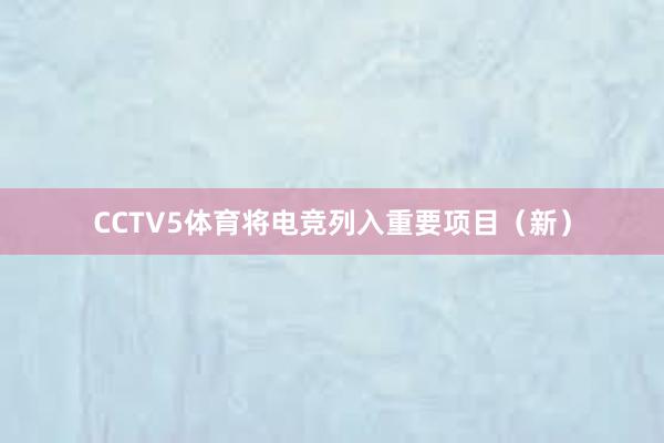 CCTV5体育将电竞列入重要项目（新）