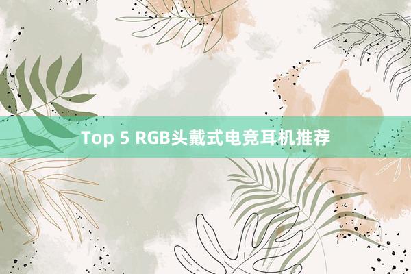 Top 5 RGB头戴式电竞耳机推荐