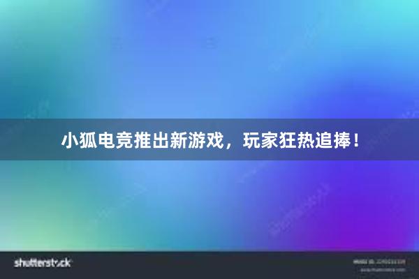 小狐电竞推出新游戏，玩家狂热追捧！