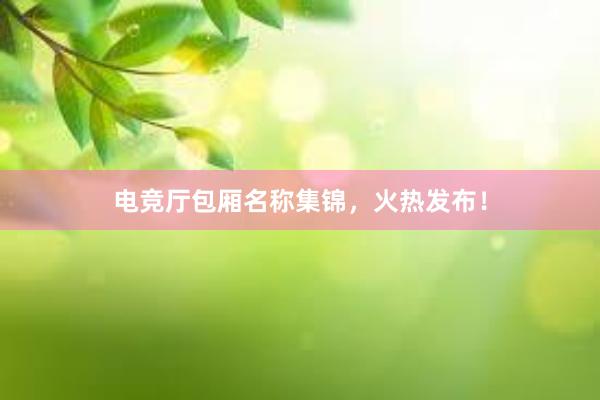 电竞厅包厢名称集锦，火热发布！