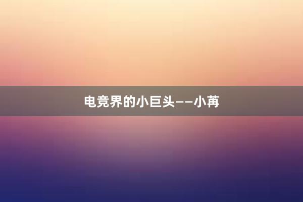 电竞界的小巨头——小苒