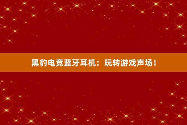 黑豹电竞蓝牙耳机：玩转游戏声场！